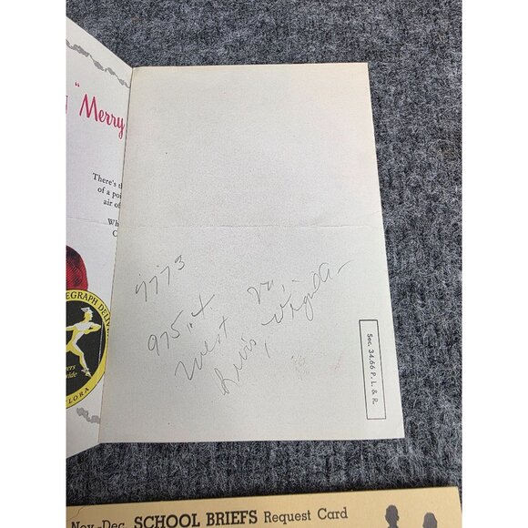 Vtg Christmas Dudleys Flowers Advertising Brochure & School Briefs Request Card - Picture 7 of 10